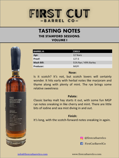 The Stamford Sessions - Vol. I - Limited Edition Single Barrel Straight Rye Whiskey
